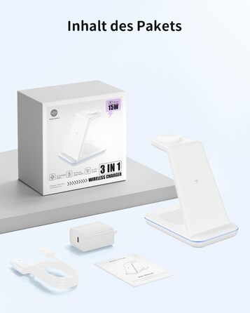 Бездротова зарядка JoyGeek 3-в-1 для Samsung Galaxy: смартфони S23/S24/S25, годинники та навушники