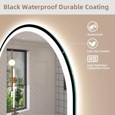 Дзеркало для ванної кімнати LED Starlead Munich 90x60 см з підсвічуванням, Bluetooth, регулюванням яскравості, 3 кольори світла, антизапарник, функція пам'яті, HD скло, IP44, горизонтальне/вертикальне встановлення, без рамки