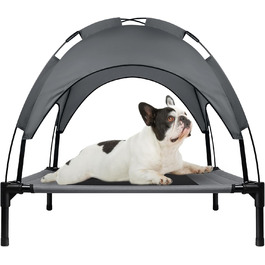 Підвищене ліжко для собак з балдахіном, Outdoor, для кемпінгу та пляжу, XL (122 x 92 x 102 см), водонепроникний дах, дихаюча тканина