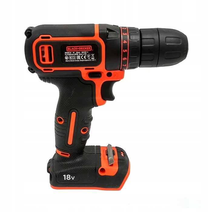 Дриль-шурупокрут 18V BLACK+DECKER BDCDC18B + 2 акумулятори + зарядний пристрій