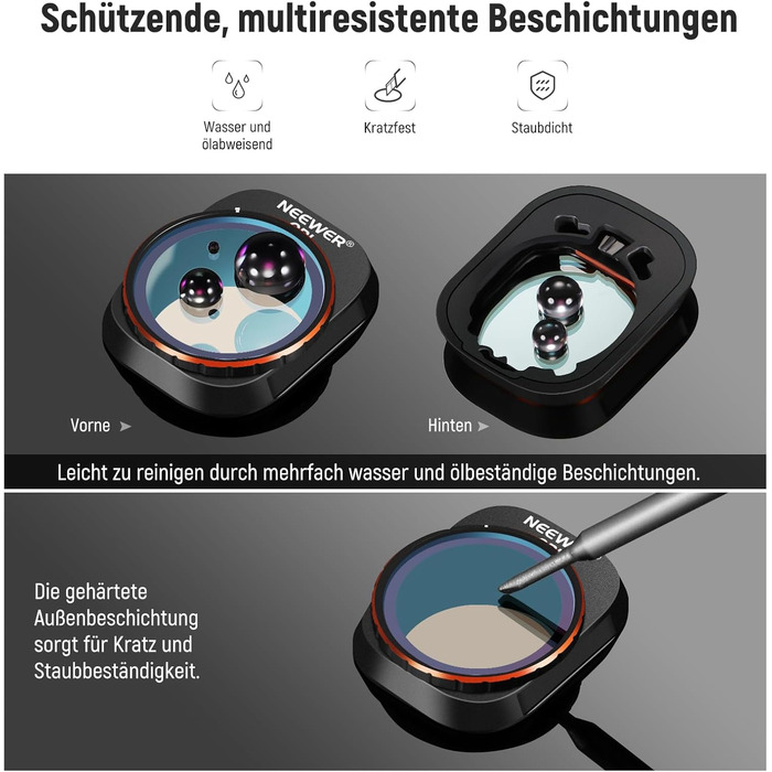 Набір фільтрів ND та CPL NEEWER для DJI Mini 4 Pro: 6 шт. (ND8, ND16, ND32, ND64, ND128, CPL)