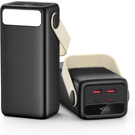 Power Bank 60000mAh 65W USB-C: Зовнішній акумулятор для ноутбука, смартфона, планшета (жовтий)
