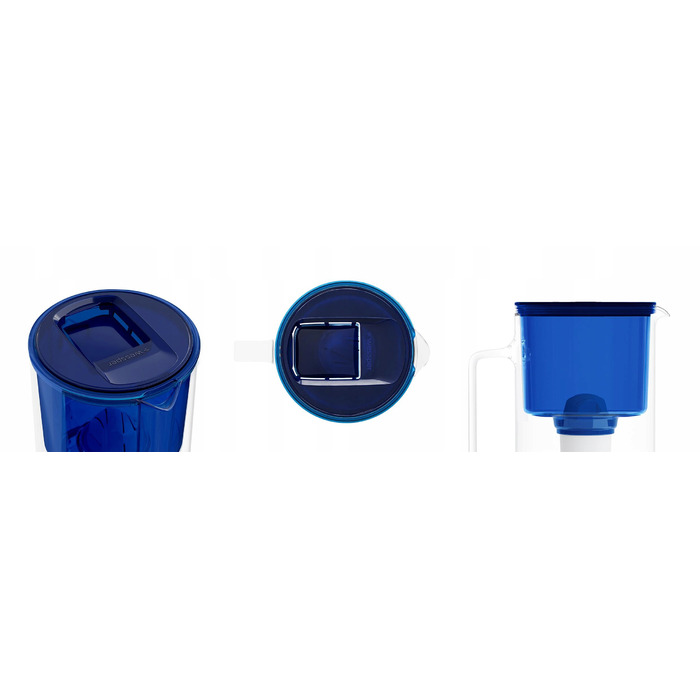 Скляний фільтр-кувшин Wessper D2 BOROSILICATE 3л, синій + 12 фільтрів