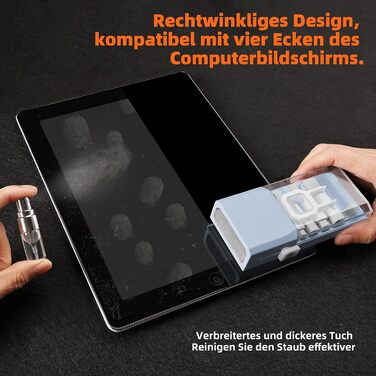 Набір для чищення клавіатури та ноутбука Ordilend: щітка, очищувач для MacBook, телефону, планшета, комп'ютера. Легкий у використанні та транспортуванні. Бренд Moranti, колір блакитний