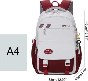 Сумка для книг SellerFun для підлітків, дівчаток, у школу, на роботу, у подорожі, для спорту (27 літрів, червона)