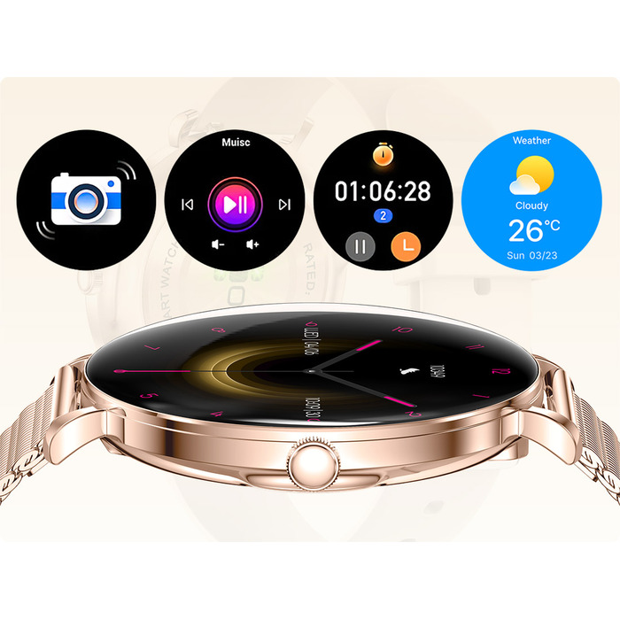 Смарт-годинник JG Smart PRESTIGE AMOLED для жінок, сріблястий