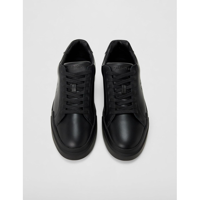 Чоловічі кросівки Calvin Klein Cupsole з товстою підошвою, шнурівка, шкіра, чорний колір, 43 EU