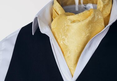 Комплект краватка-хустинка Alizeal Paisley (Золотий) для чоловіків