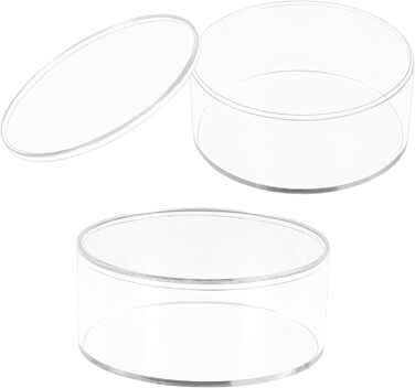 Круглі акрилові контейнери з кришкою, 2 шт, прозорі, 15x2,6 см, для зберігання цукерок, пігулок, намистин, нігтів та прикрас