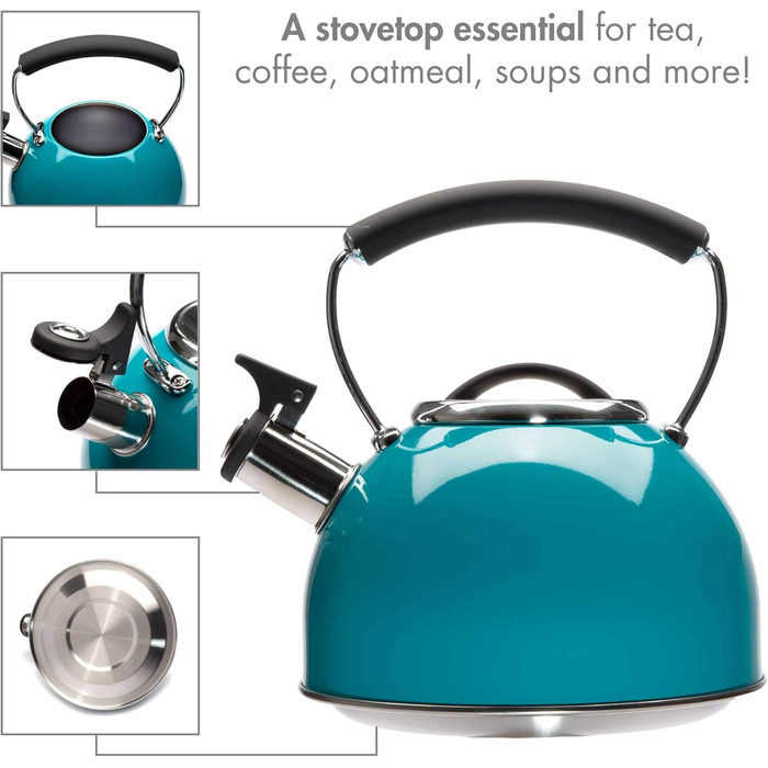 Чайник Primula Chelsea з нержавіючої сталі 2.2 л, бірюзовий