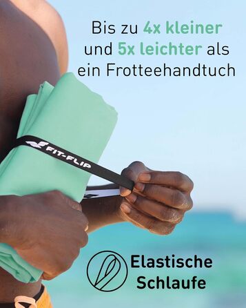 Рушники Fit-Flip з мікрофібри - компактні та легкі. Швидковисихаючі рушники з мікрофібри для подорожей, спорту, пляжу. Великий рушник для душу. Фітнес, спорт, плавання. 50x30см, 80x40см, 1 шт. (М'ята води)