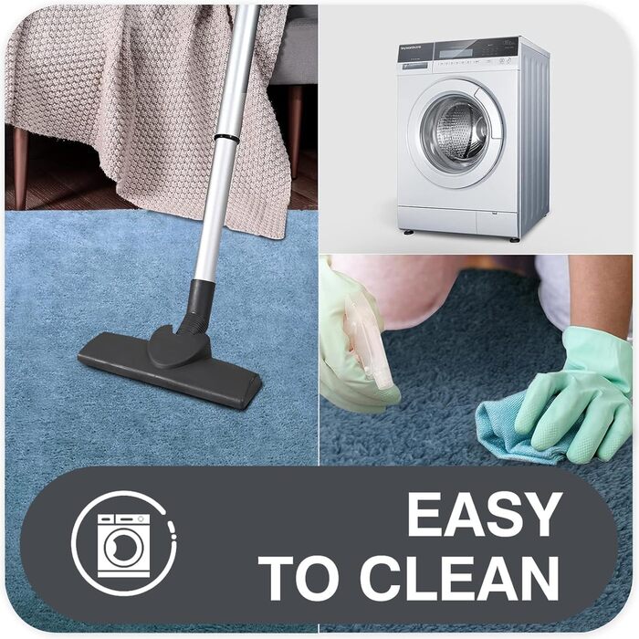 Килим з мікрофібри 120x170 см - Можливий для прання, короткий ворс для вітальні та спальні, м'який, пухнастий, сучасний однотонний дизайн, антрацит (200 x 300 см, прямокутний)