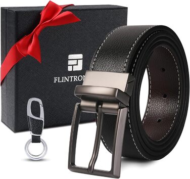 Чоловічий шкіряний ремінь Flintronic, 125 см, ширина 35 мм, для бізнесу, джинсів, гольфу, чорний/коричневий/сірий