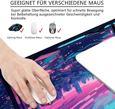 Килимок для миші Octopus, фіолетовий, 80x30 см, XL, великий, для геймінгу, під клавіатуру, килимок на стіл, Desk Pad