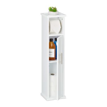 Relaxdays White Standing Toilet Paper Holder