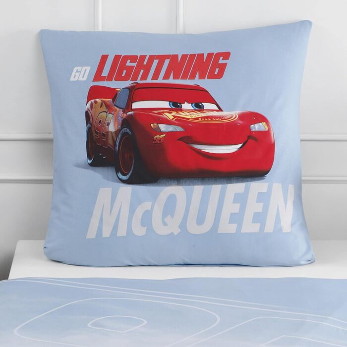 Комплект постільної білизни Cars для хлопчиків 135x200/80x80, бавовна, Disney