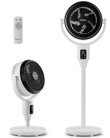 Standventilлятор Pro Breeze AirFlo 109 см з пульт. керування та LED-дисплеєм – 2 режими, гойдання, 29 дБ, регулювання висоти, енергоефективний для спальні, офісу та дому.