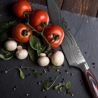 Набір кухонних ножів Gustrug 8 предметів з нержавіючої сталі, гострі ножі з ергономічною ручкою, подарункова коробка, для дому та ресторану