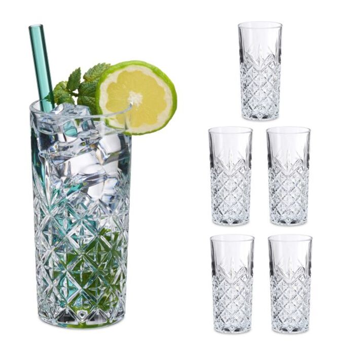 Relaxdays Highball Окуляри Набір з 6 штук