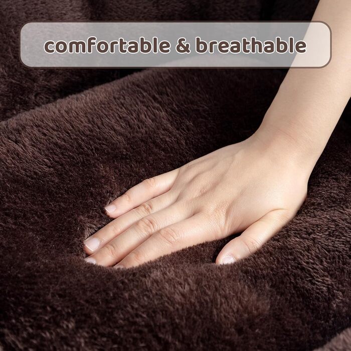 Килимок для котів та собак Hollypet, м'яке ліжко для тварин, 55x45x15 см, колір кава