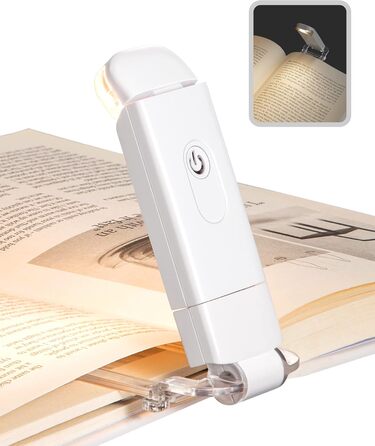 LED лампа для читання DEWENWILS на кліпсі, USB перезарядна, 2 рівні яскравості, тепле біле світло, подарунок для дітей та книголюбів