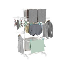 Сушарка для білизни Hyfive, велика, 4 яруси, з кріпленням для шкарпеток, нержавіюча сталь, складається для зберігання