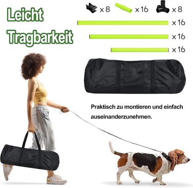 Набір для аджиліті для собак Grün 4X: Слаштом, регульована висота, 104x70x101 см