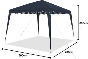 Foldable Gazebo 3x3m including bag | water-resistant, UV 50+ protection | Pop-up tent, foldable gazebo, garden tent, party tent, Capri | Click system metal frame (Blue)