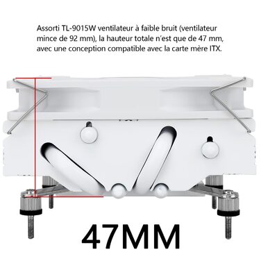 Охолоджувач CPU Thermalright AXP90-X47 Low Profile, 47 мм, для AMD AM4/Intel 1700/1150/1151/1155/1156/1200 (білий)