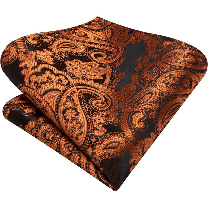 Набір аксесуарів для чоловіків: краватка з візерунком пає, краватка, кишеньковий хустинка, краваттята, затискачі для краваток, 5 шт. (чорний/помаранчевий)