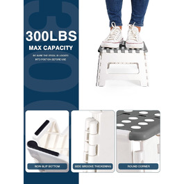 Складний стілець HOUSE DAY 22см, сірий та білий - для дому, кемпінгу, пікніка, дітей