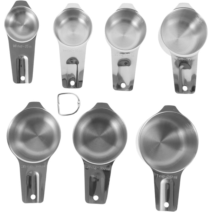 Amosfun 3-Piece Measuring Spoon Set Baking Utensils Adjustable Bowl Holder Clip Shot Glass Measuring Cup Spice Measuring Spoon Cooking Spoon Teacup Measuring Cup Measuring Cup for Measuring Stainless Steel Silver