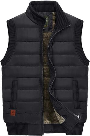 Чоловіча жилетка VtuAOL, тепла зимова жилетка з флісовою підкладкою, для активного відпочинку, чорна, XL