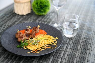 Сервіз для 4 осіб MÄSER Serie Tiles Vintage в мавританському стилі, 12 предметів, чорний керамічний посуд