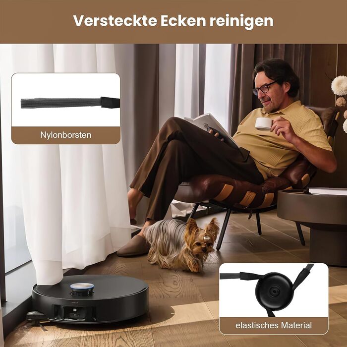 Набір аксесуарів для робота-пилососа Dreame L20 Ultra: 2 основні щітки, 6 мішків для пилу, 4 серветки для миття, 4 HEPA-фільтри, 4 бічні щітки, 1 щітка для чищення