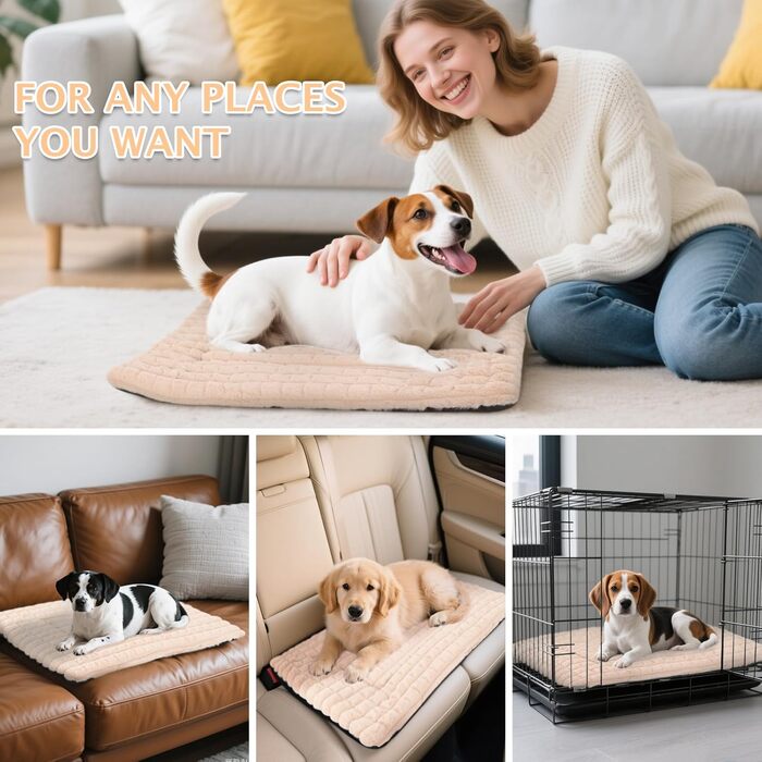 М'яке ортопедичне ліжко для собак BVAGSS, 100x70 см, колір персиковий. Легко миється, з антиковзким покриттям. Підходить для собак маленьких, середніх та великих порід.