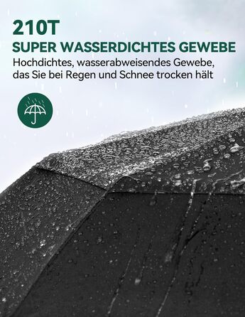 TECKNET Автоматичний парасолька, штормостійкий, легкий у використанні, чорний та червоний