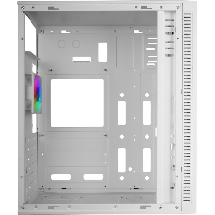 Ігровий корпус Mars Gaming MC-Blaze Mid-Tower ATX, білий, з RGB-підсвіткою, бічним склом та вентилятором 80мм FRGB