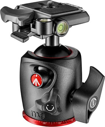 Штатив Manfrotto MT190XPRO4 з алюмінію з кутовою центральною колоною - 4-секційний штатив для DSLR та бездзеркальних камер, чорний/антрацит (комплект з кульковою головкою)