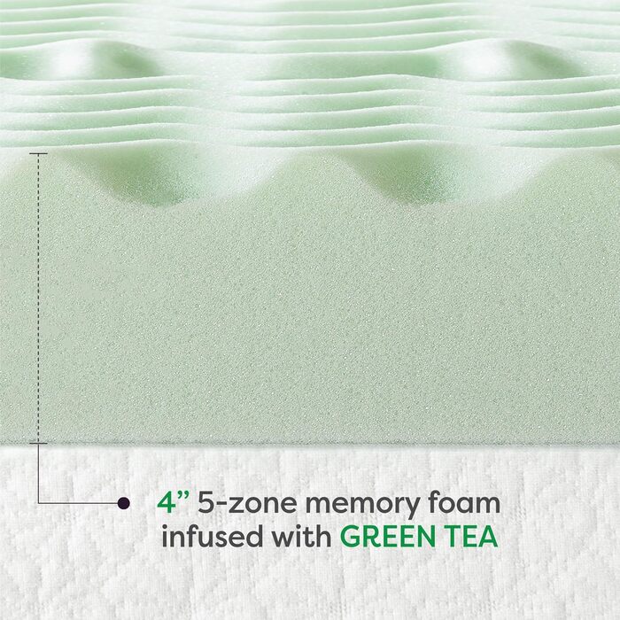 Best Price Mattress Topper made with Memory Foam and Soothing Green Tea Infusion, CertiPUR-US Certified, 10.2 inches