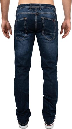 Чоловічі джинси Cipo & Baxx: стильні темно-сині джинси з еластаном, 5 кишень, контрастна вишивка (31W/34L, розмір 43)
