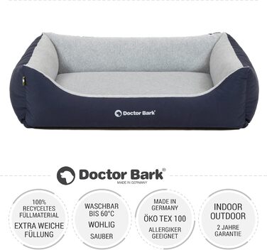 Ліжко для собак Doctor Bark Kleine Hunde - зручне та м'яке гніздечко для маленьких собак, зелений колір, Made in Germany, GreenLabel (L - 97x75 см)