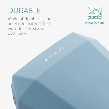 Набір Silikon від Navaris: 2 миски для корму для собак з кліпсою та магнітом - для ласощів, сухого та вологого корму (сірий & червоний, синій/сірий)