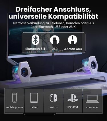 Edifier G2000 Pro - Bluetooth колонки для ПК з 7.1 об'ємним звуком, RGB-підсвічуванням, USB та Aux входами (білі)