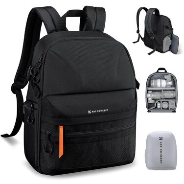 Фоторюкзак K&F Concept 25L для фотографа та відеографа: легкий, з дощовиком та знімними перегородками, відділення для штатива