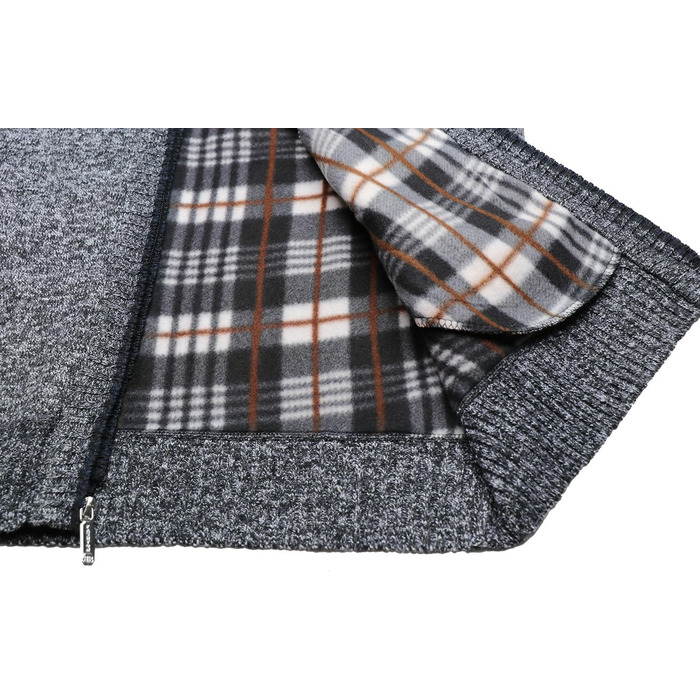 Чоловічий кардиган з флісовою підкладкою: теплий светр-кофта на осінь-зиму | C-dunkelgrau