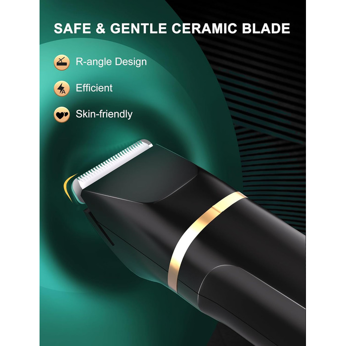 Електричний триммер для чоловіків 3-в-1 Intimrasierer: триммер для носа, обличчя та тіла, IPX7, чорний