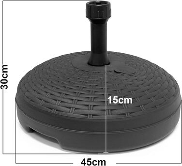BRANDED ITEM Umbrella Stand Parasol Stand Plastic Parasol Holder Umbrella Stand with Rattan Look, Round, Fillable
