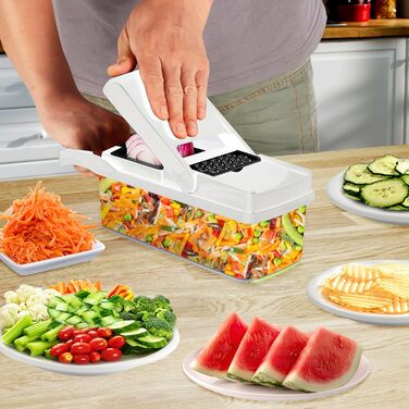 Мультиінструмент для овочів Nu Desire 26-в-1: слайсер, тертка, кубик-різак, спіралізатор, для овочів, фруктів, моркви, цибулі