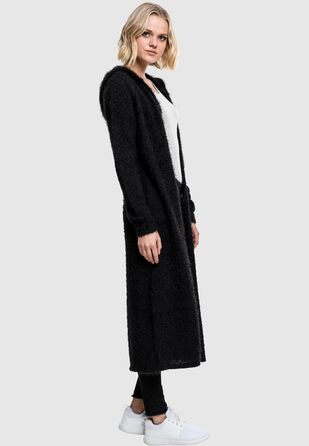 Кардиган жіночий Urban Classics з капюшоном та пір'ям, чорний